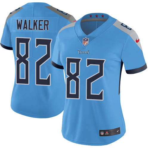 Nike Titans #82 Delanie Walker Light Blue Alternate Women's Stitched NFL Vapor Untouchable Limited Jersey - Click Image to Close