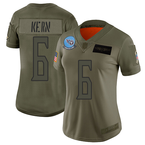 Titans #6 Brett Kern Camo Women's Stitched Football Limited 2019 Salute to Service Jersey - Click Image to Close