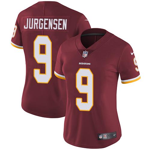 Nike Redskins #9 Sonny Jurgensen Burgundy Red Team Color Women's Stitched NFL Vapor Untouchable Limited Jersey