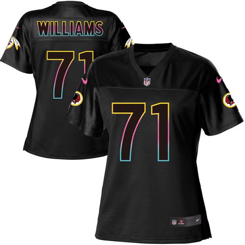 Nike Redskins #71 Trent Williams Black Women's NFL Fashion Game Jersey