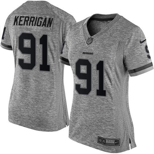 Nike Redskins #91 Ryan Kerrigan Gray Women's Stitched NFL Limited Gridiron Gray Jersey