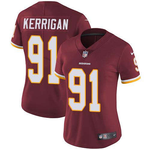 Nike Redskins #91 Ryan Kerrigan Burgundy Red Team Color Women's Stitched NFL Vapor Untouchable Limited Jersey - Click Image to Close