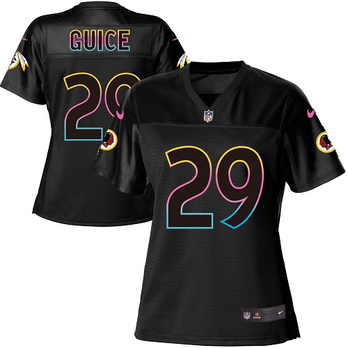 Nike Redskins #29 Derrius Guice Black Women's NFL Fashion Game Jersey - Click Image to Close