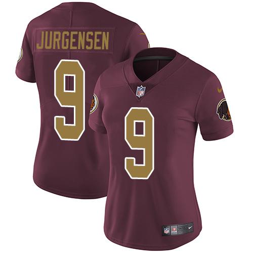 Nike Redskins #9 Sonny Jurgensen Burgundy Red Alternate Women's Stitched NFL Vapor Untouchable Limited Jersey