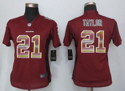 Nike Redskins #21 Sean Taylor Burgundy Red Team Color Women's Stitched NFL Elite Strobe Jersey