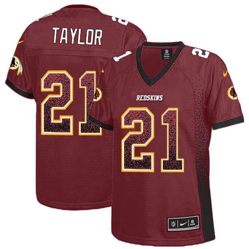 Nike Redskins #21 Sean Taylor Burgundy Red Team Color Women's Stitched NFL Elite Drift Fashion Jersey