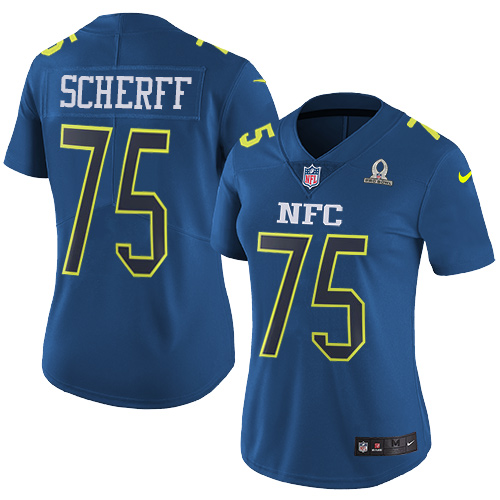 Nike Redskins #75 Brandon Scherff Navy Women's Stitched NFL Limited NFC 2017 Pro Bowl Jersey