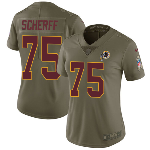 Nike Redskins #75 Brandon Scherff Olive Women's Stitched NFL Limited 2017 Salute to Service Jersey