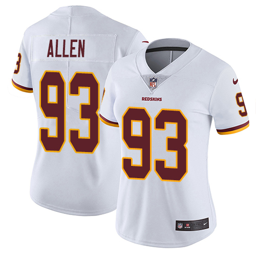 Nike Redskins #93 Jonathan Allen White Women's Stitched NFL Vapor Untouchable Limited Jersey - Click Image to Close