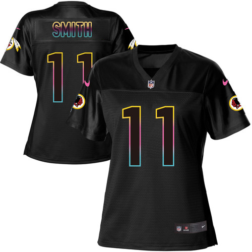 Nike Redskins #11 Alex Smith Black Women's NFL Fashion Game Jersey