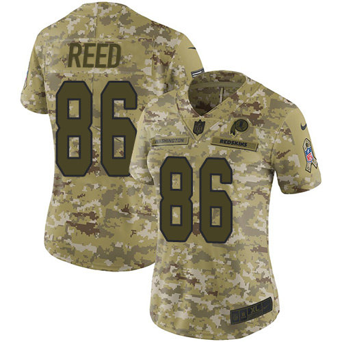 Nike Redskins #86 Jordan Reed Camo Women's Stitched NFL Limited 2018 Salute to Service Jersey - Click Image to Close