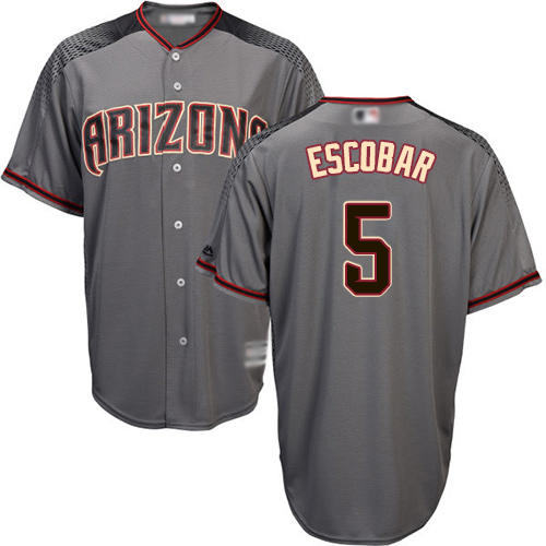 Diamondbacks #5 Eduardo Escobar Gray Road Women's Stitched MLB Jersey