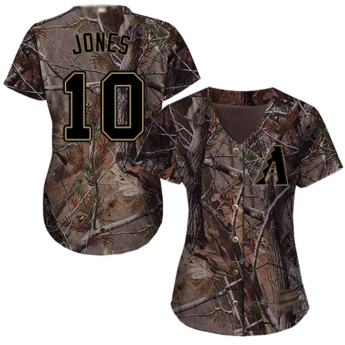 Diamondbacks #10 Adam Jones Camo Realtree Collection Cool Base Women's Stitched MLB Jersey