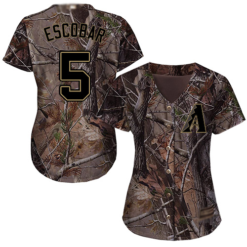 Diamondbacks #5 Eduardo Escobar Camo Realtree Collection Cool Base Women's Stitched MLB Jersey