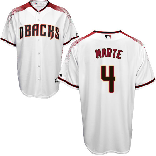 Diamondbacks #4 Ketel Marte White/Crimson Home Women's Stitched Baseball Jersey