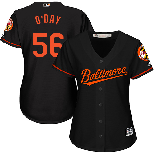 Orioles #56 Darren O'Day Black Alternate Women's Stitched MLB Jersey - Click Image to Close