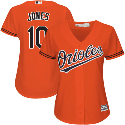 Orioles #10 Adam Jones Orange Alternate Women's Stitched MLB Jersey