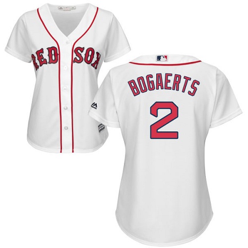 Red Sox #2 Xander Bogaerts White Home Women's Stitched MLB Jersey