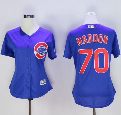 Cubs #70 Joe Maddon Blue Women's Alternate Stitched MLB Jersey