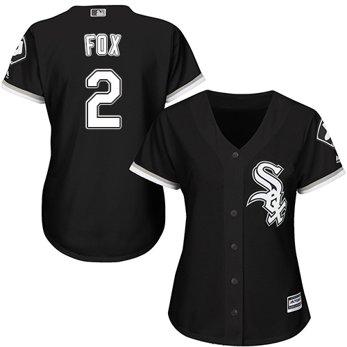 White Sox #2 Nellie Fox Black Alternate Women's Stitched MLB Jersey