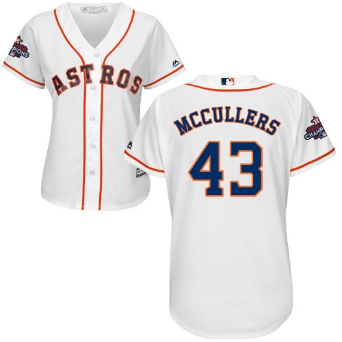 Astros #43 Lance McCullers White Home 2017 World Series Champions Women's Stitched MLB Jersey