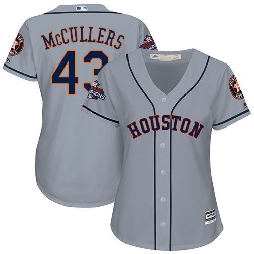 Astros #43 Lance McCullers Grey Road 2017 World Series Champions Women's Stitched MLB Jersey