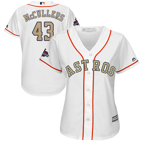 Astros #43 Lance McCullers White 2018 Gold Program Cool Base Women's Stitched MLB Jersey