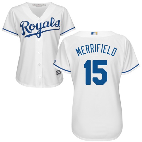 Royals #15 Whit Merrifield White Home Women's Stitched MLB Jersey