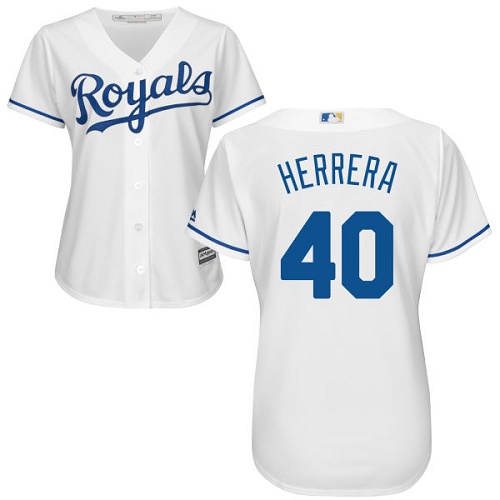 Royals #40 Kelvin Herrera White Home Women's Stitched MLB Jersey