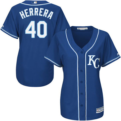 Royals #40 Kelvin Herrera Royal Blue Alternate Women's Stitched MLB Jersey - Click Image to Close