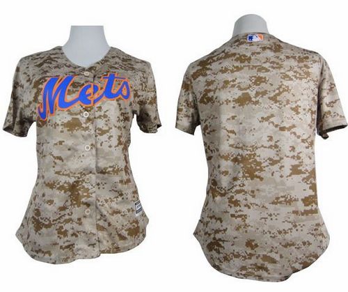 Mets Blank Camo Women's Fashion Stitched MLB Jersey - Click Image to Close