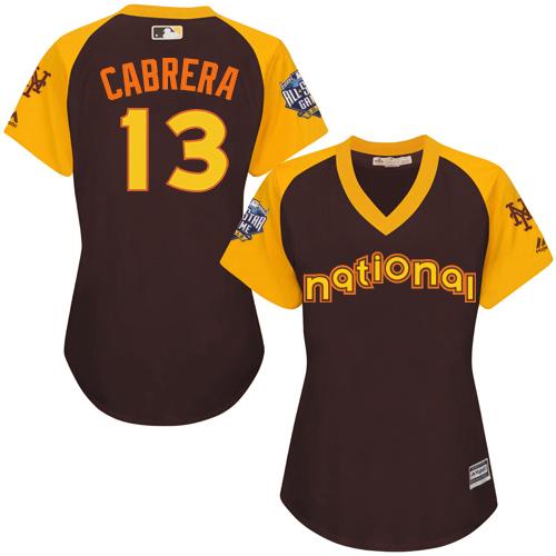 Mets #13 Asdrubal Cabrera Brown 2016 All-Star National League Women's Stitched MLB Jersey - Click Image to Close