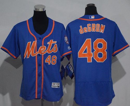 Mets #48 Jacob deGrom Blue Flexbase Authentic Women's Stitched MLB Jersey