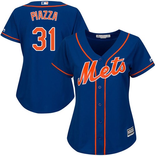 Mets #31 Mike Piazza Blue Alternate Women's Stitched MLB Jersey