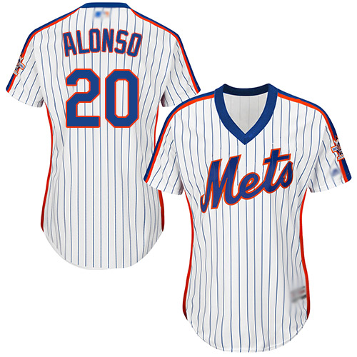 Mets #20 Pete Alonso White(Blue Strip) Alternate Women's Stitched Baseball Jersey