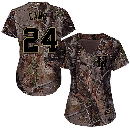 Mets #24 Robinson Cano Camo Realtree Collection Cool Base Women's Stitched MLB Jersey