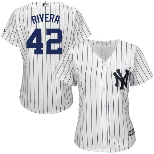 Yankees #42 Mariano Rivera White Strip Women's Fashion Stitched MLB Jersey