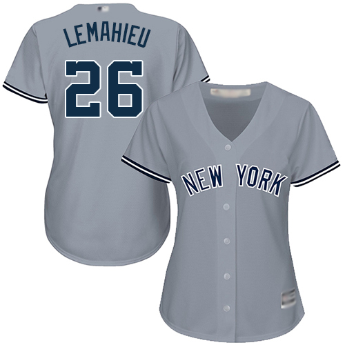 Yankees #26 DJ LeMahieu Grey Road Women's Stitched Baseball Jersey - Click Image to Close