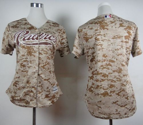 Padres Blank Camo Alternate 2 Women's Stitched MLB Jersey - Click Image to Close