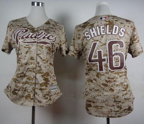 Padres #46 Craig Kimbrel Camo Alternate 2 Women's Stitched MLB Jersey - Click Image to Close