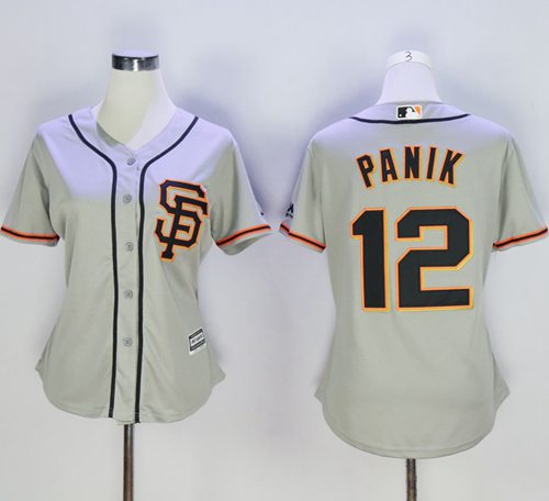 Giants #12 Joe Panik Grey Road 2 Women's Stitched MLB Jersey