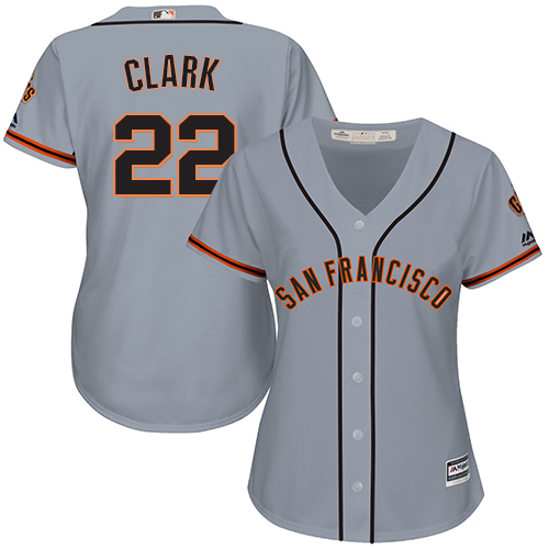 Giants #22 Will Clark Grey Road Women's Stitched MLB Jersey - Click Image to Close