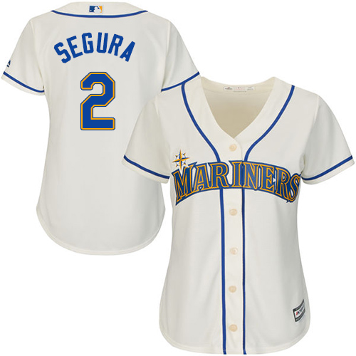 Mariners #2 Jean Segura Cream Alternate Women's Stitched MLB Jersey - Click Image to Close