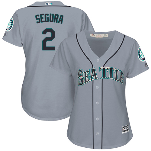 Mariners #2 Jean Segura Grey Road Women's Stitched MLB Jersey