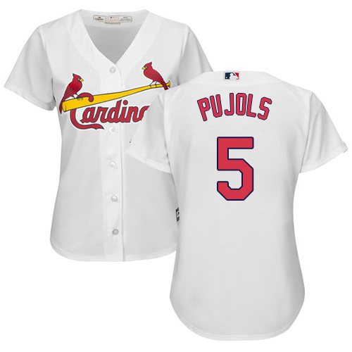 Cardinals #5 Albert Pujols White Women's Fashion Stitched MLB Jersey