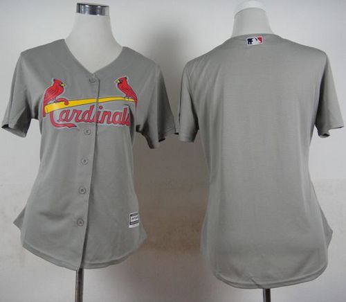 Cardinals Blank Grey Road Women's Stitched MLB Jersey