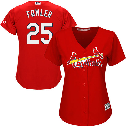 Cardinals #25 Dexter Fowler Red Alternate Women's Stitched MLB Jersey