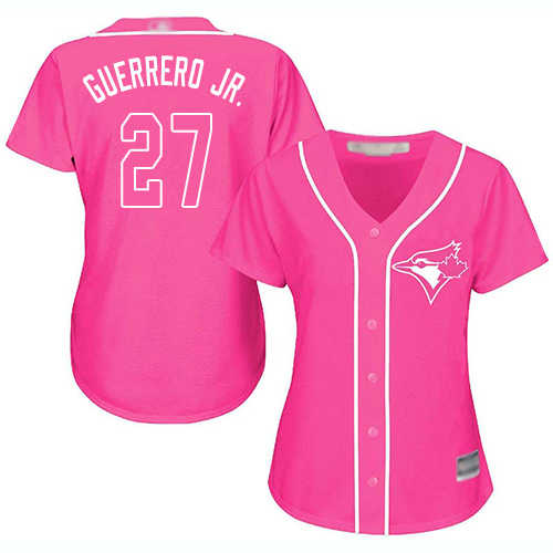 Blue Jays #27 Vladimir Guerrero Jr. Pink Fashion Women's Stitched Baseball Jersey - Click Image to Close