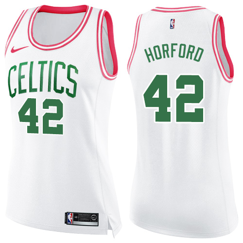 Nike Celtics #42 Al Horford White/Pink Women's NBA Swingman Fashion Jersey