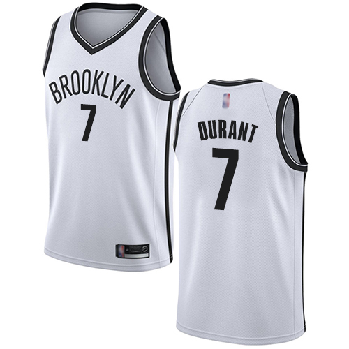 Nets #7 Kevin Durant White Women's Basketball Swingman Association Edition Jersey